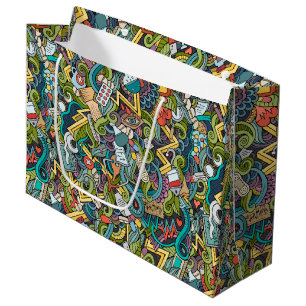 Abstract Art Medical Icon Pattern Large Gift Bag