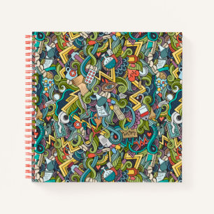 Abstract Art Medical Icon Pattern Notebook