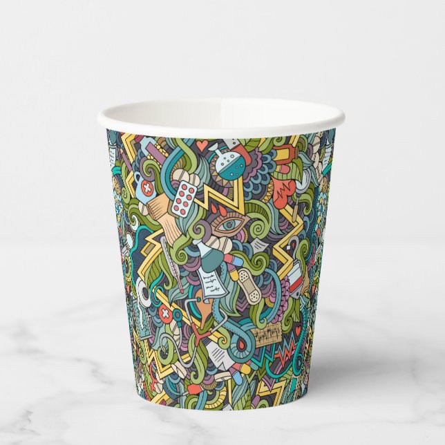 Abstract Art Medical Icon Pattern Paper Cups (Left)