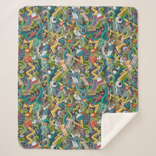 Abstract Art Medical Icon Pattern Sherpa Blanket