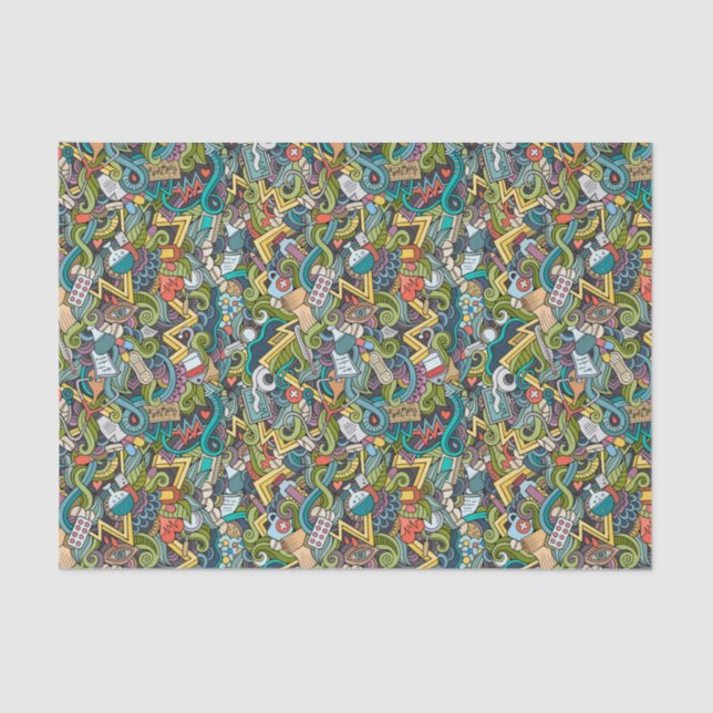Abstract Art Medical Icon Pattern Tissue Paper (Front)