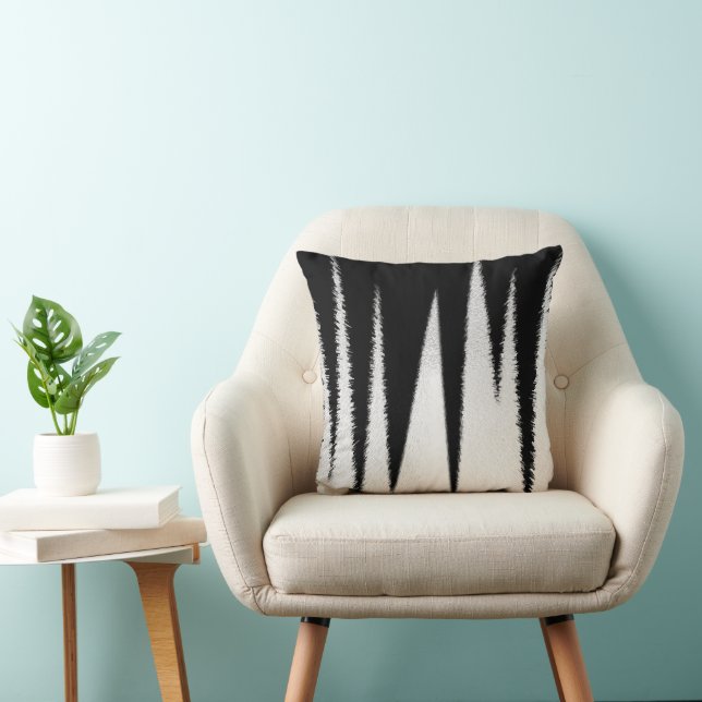 Abstract Art Minimalism Black White Lines Cushion (Chair)