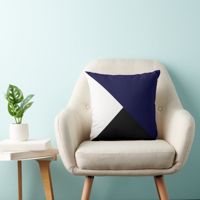 Abstract Art Minimalism Blue Black White Cushion (Chair)