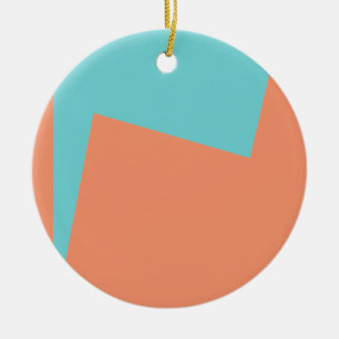 Abstract Art Minimalism Blue White Ceramic Ornament