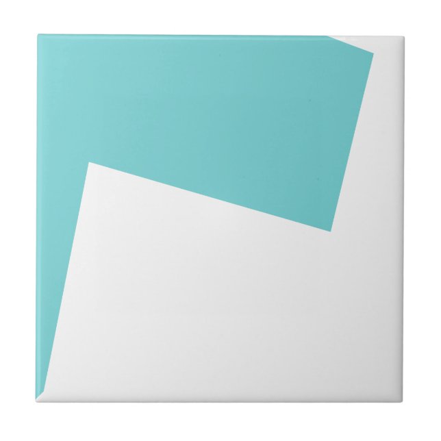 Abstract Art Minimalism Blue White Ceramic Tile (Front)