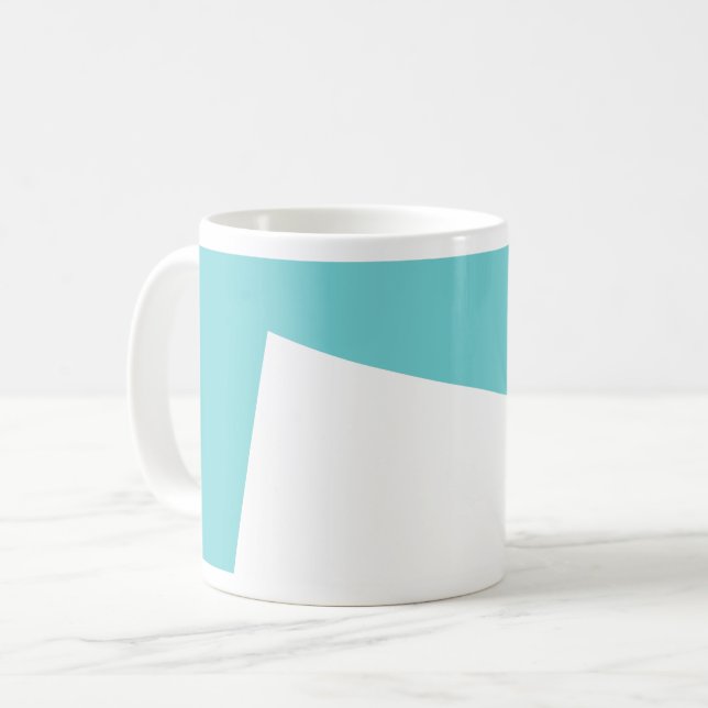 Abstract Art Minimalism Blue White Coffee Mug (Front Left)
