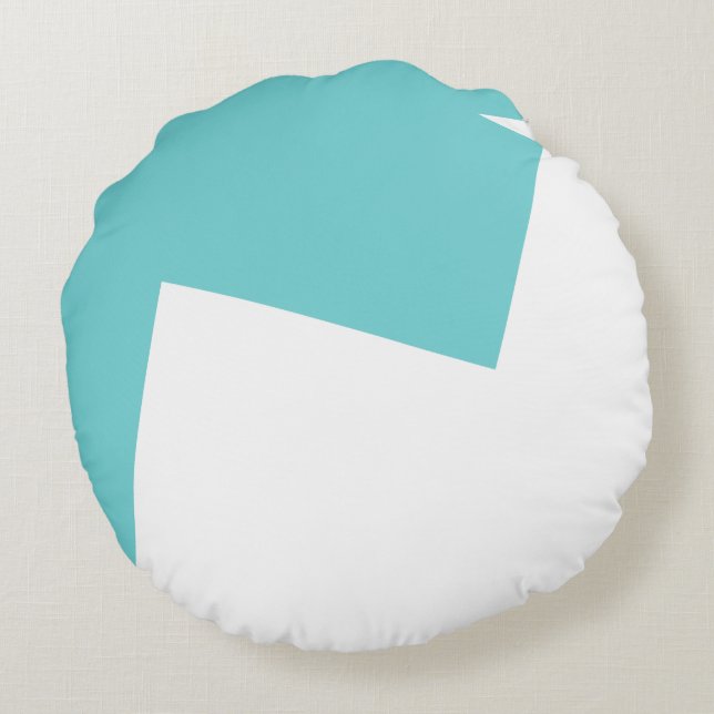 Abstract Art Minimalism Blue White Round Cushion (Back)