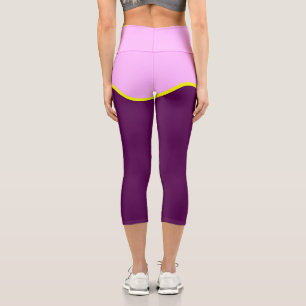 Abstract Art Minimalism Pastel Pink Capri Leggings