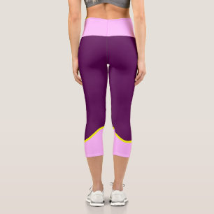 Abstract Art Minimalism Pastel Pink Capri Leggings