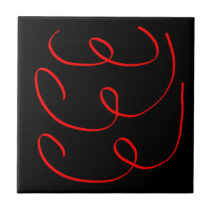 Abstract Art Minimalism Ribbons Ceramic Tile