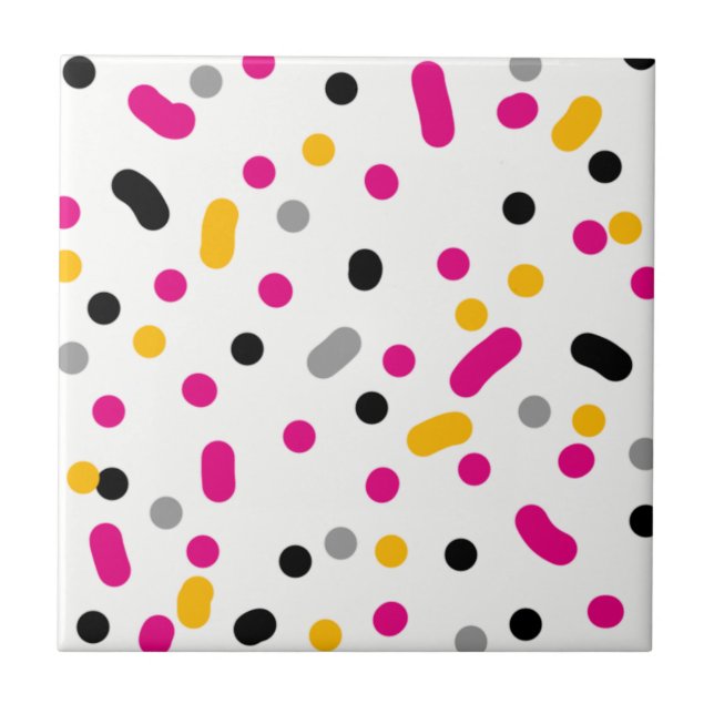 Abstract Art Minimalism Small Dots Ceramic Tile (Front)