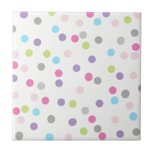 Abstract Art Minimalism Small Dots Pastel Ceramic Tile
