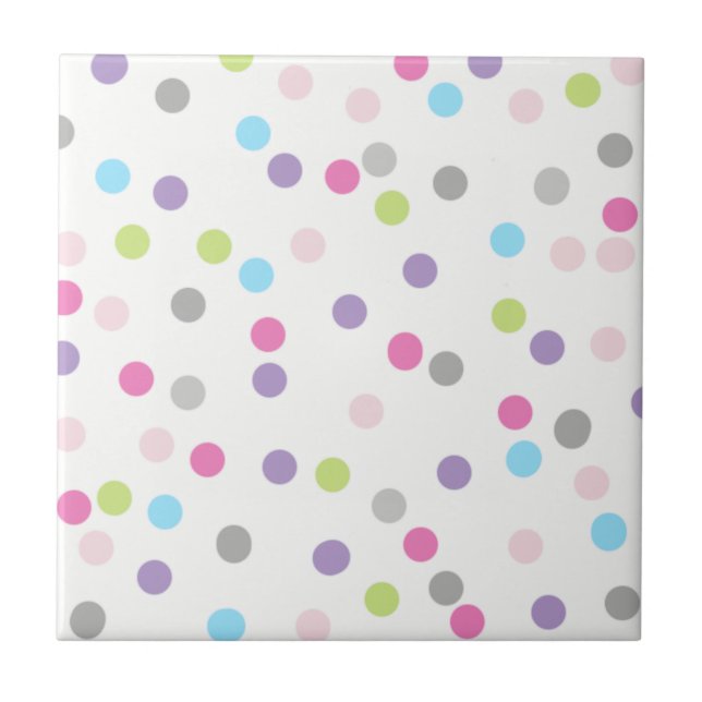 Abstract Art Minimalism Small Dots Pastel Ceramic Tile (Front)