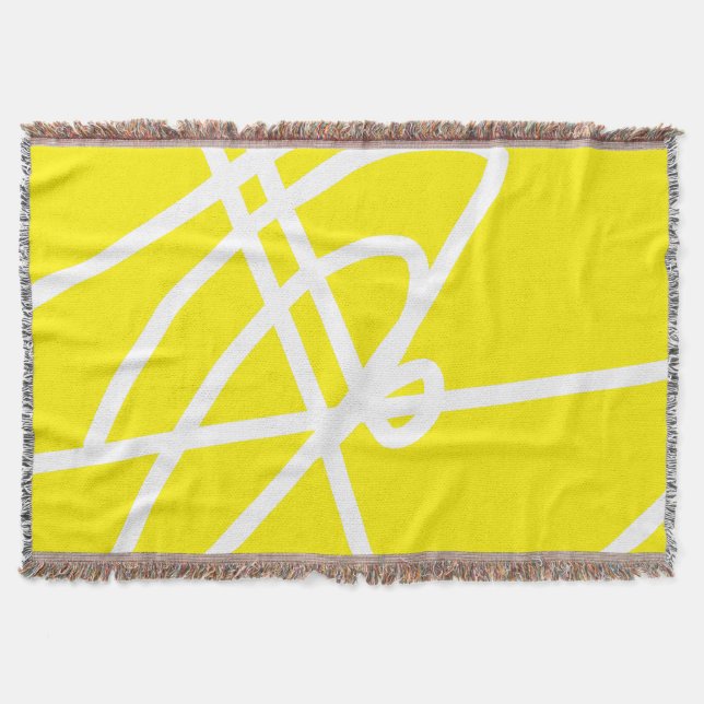 Abstract Art Minimalism White Lines Blue Blanket (Front)