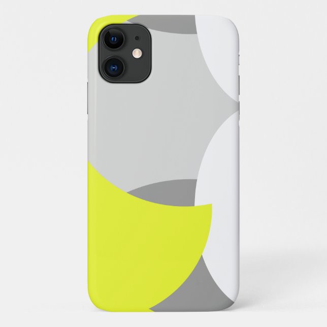 Abstract Art Minimalism Yellow Grey iPhone 11 Case (Back)