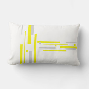 Abstract Art Minimalism Yellow Grey Pillow Cushion