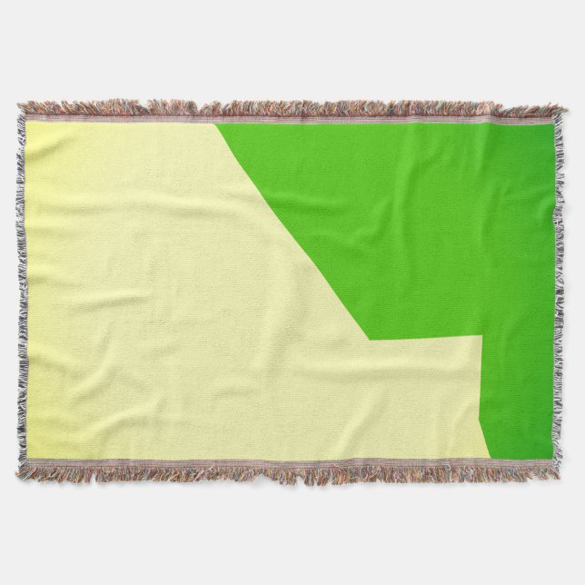 Abstract Art Minimalistic Green Cream Blanket (Front)