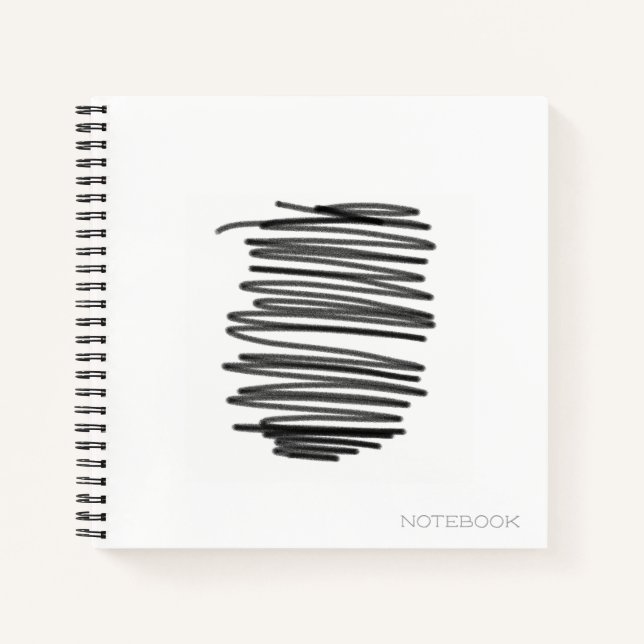 Abstract Art Minimalistic Grey White Notebook (Front)