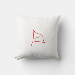Abstract Art Minimalistic Red Flag Line Cushion