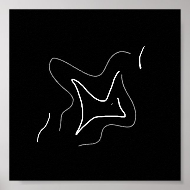 Abstract Art Minimalistic White Black Poster (Front)