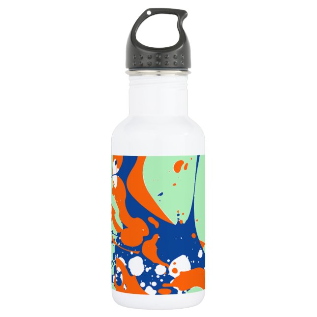 Abstract Art Mint Green Modern Art paint splash 532 Ml Water Bottle (Front)