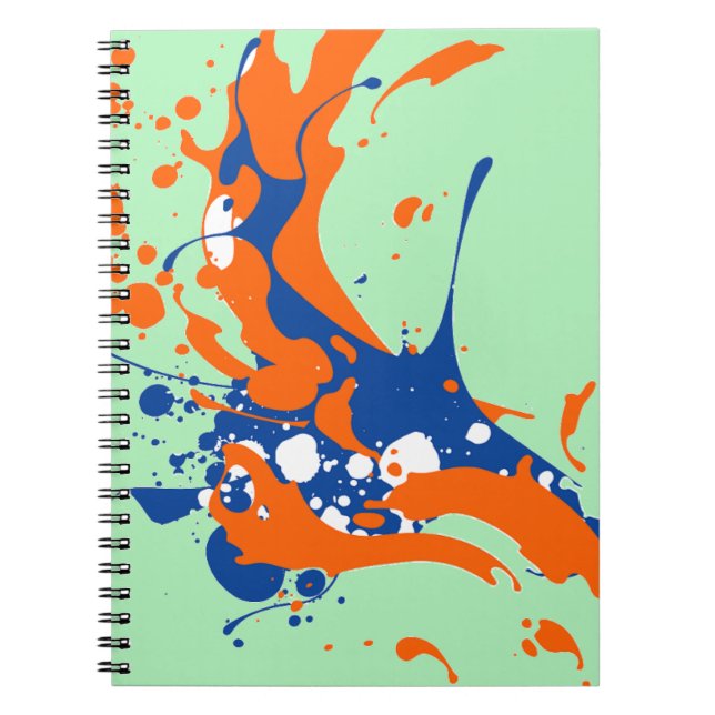 Abstract Art Mint Green Modern Art paint splash Notebook (Front)