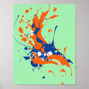 Abstract Art Mint Green Modern art paint splash Poster