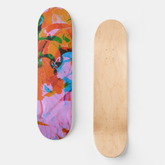 Abstract art mixed media acrilyc painting skateboard