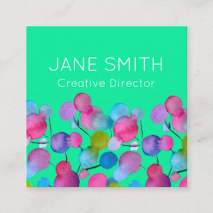 Abstract art modern colorful creative industry square business card