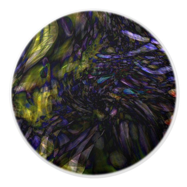 Abstract Art Modern Colour Splash Artistic Colourf Ceramic Knob (Front)