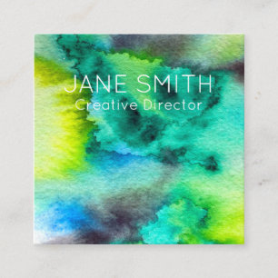 Abstract art modern colourful creative industry square business card