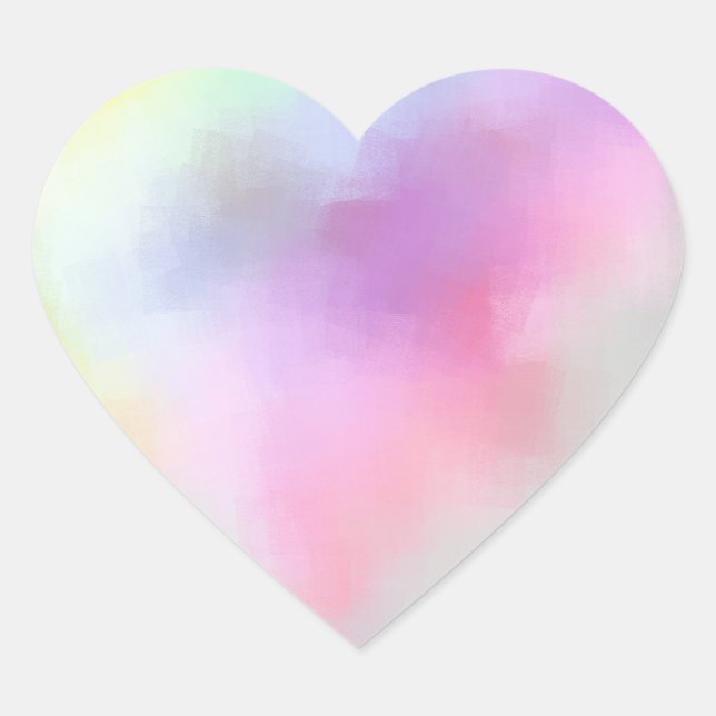 Abstract Art Modern Elegant Blank Colour Template Heart Sticker (Front)
