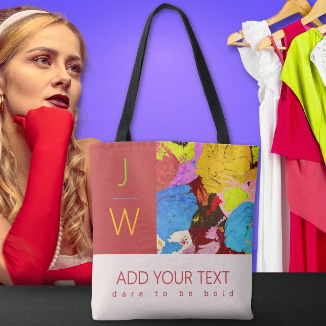 Abstract Art Modern Monogram Tote Bag (Creator Uploaded)