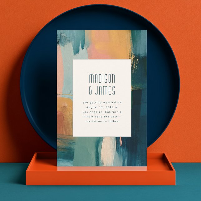 Abstract Art Modern Painting Unique Wedding Save The Date (Creator Uploaded)
