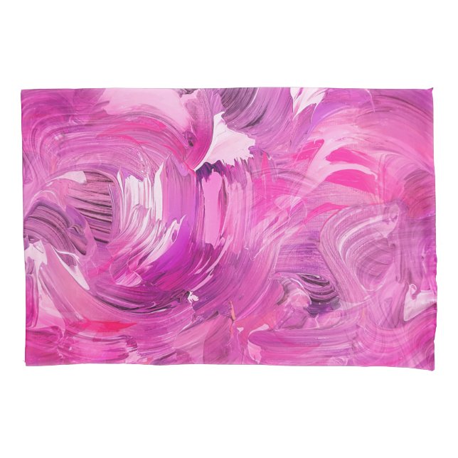 Abstract Art Modern Purple Pink White Pillowcase (Front)