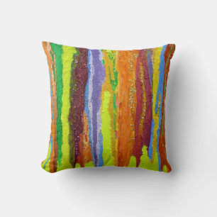 Abstract Art Modern stripe paint drip Cushion