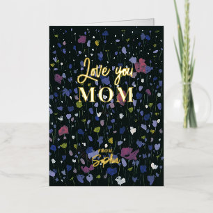 Abstract Art Mother's Day Love you Mum Foil Greeti Foil Greeting Card