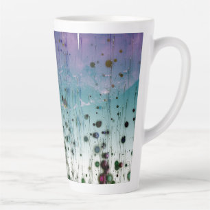 Abstract Art Mountains and Dots on Purple & Blue Latte Mug