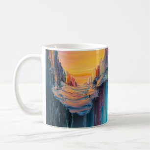 Abstract Art Mug, Colourful Landscape Mug, Unique Coffee Mug