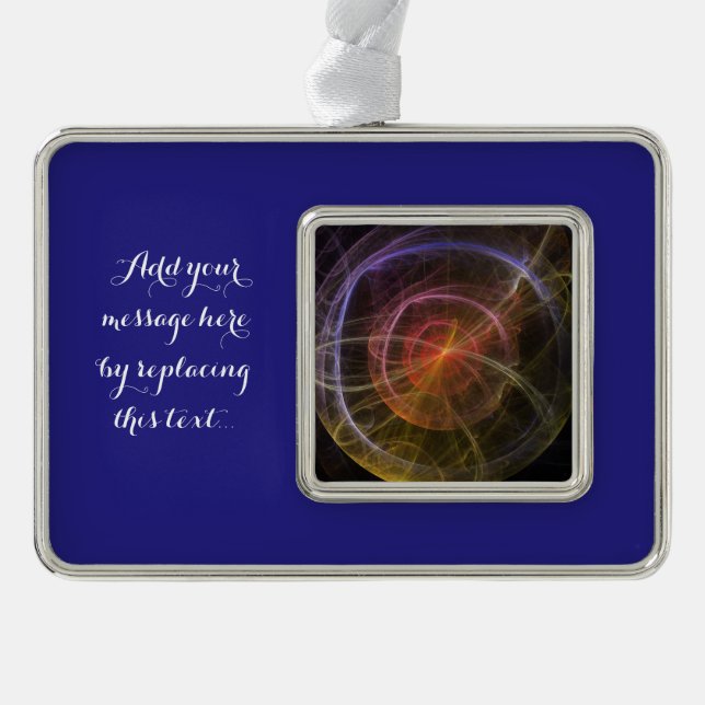 Abstract Art New World Silver Plated Framed Ornament (Front)
