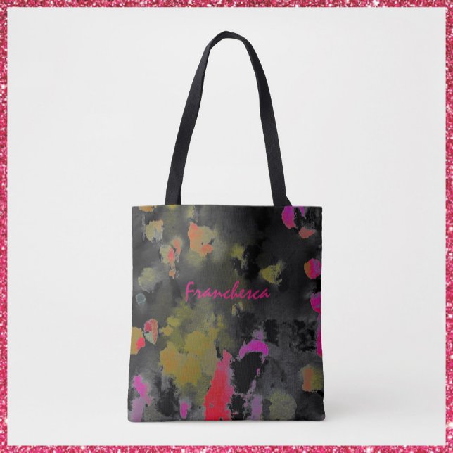 Abstract Art Noir Black Pink and Gold  Tote Bag (Creator Uploaded)