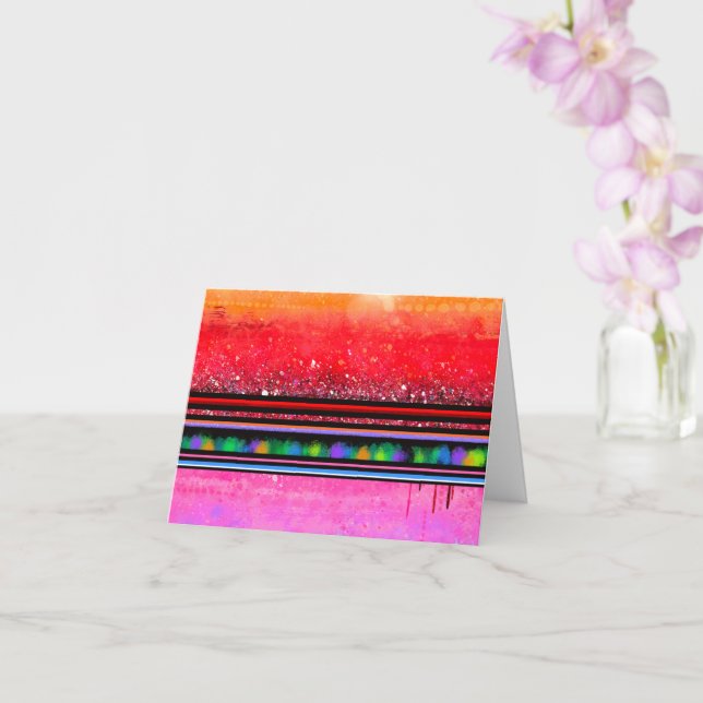 Abstract art Note Card (Orchid)
