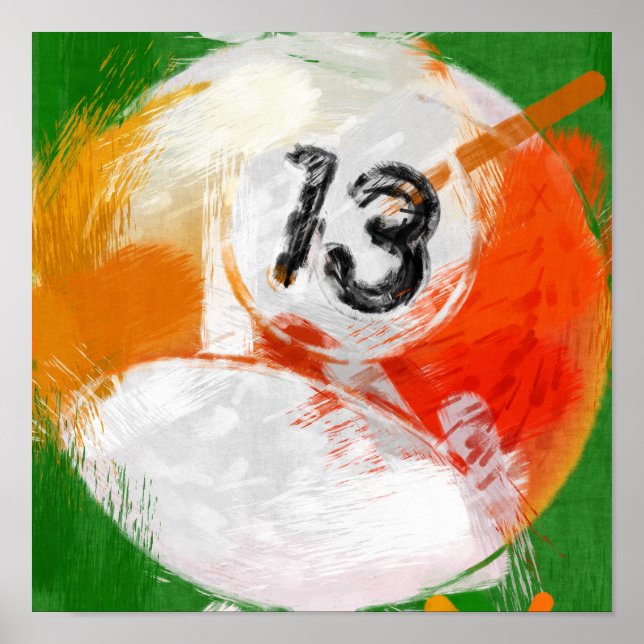 Abstract Art Number 13 Billiards Ball Poster (Front)