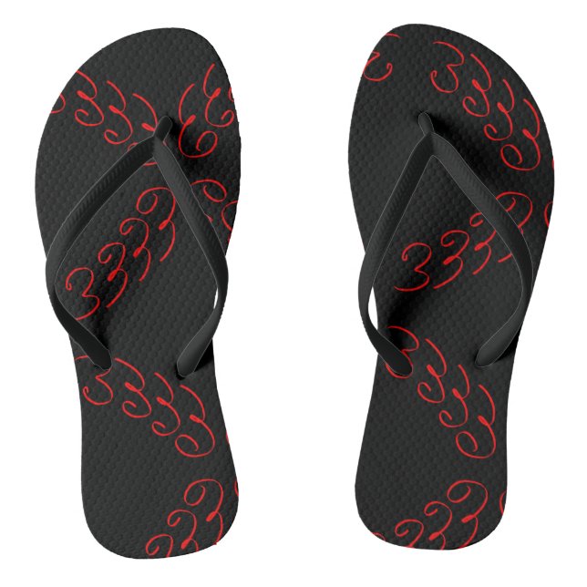 Abstract Art Number 3 Pattern Flip Flops (Footbed)