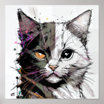 Abstract art of a cat