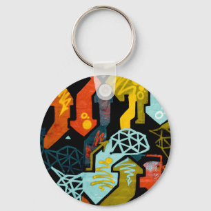 Abstract Art of Arrows Key Ring