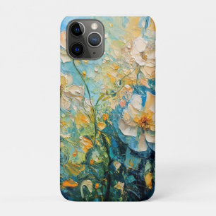 Abstract art of blooming flowers iPhone 11 pro case