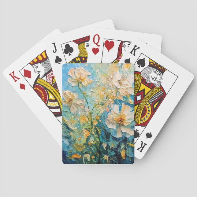 Abstract art of blooming flowers playing cards (Back)