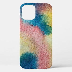 Abstract art of colourful bright ink and watercolo iPhone 12 case