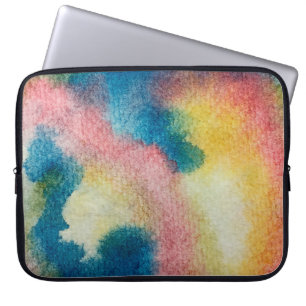 Abstract art of colourful bright ink and watercolo laptop sleeve